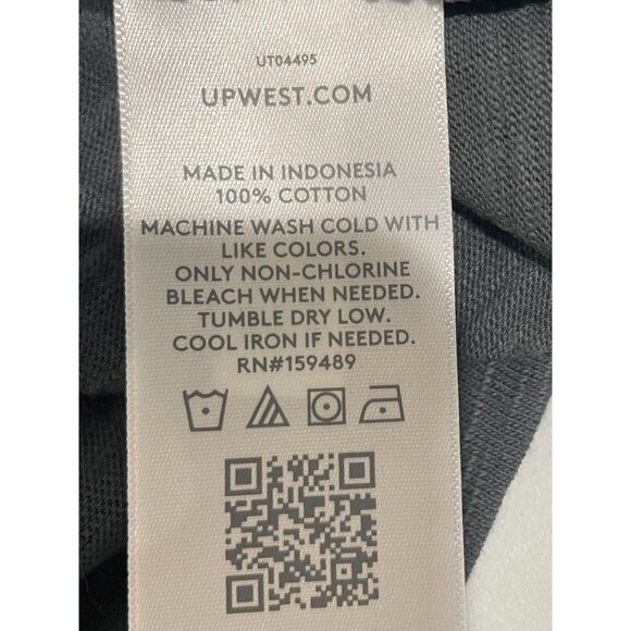 UpWest Womens Long Sleeve Collared Shirt M 100% Cotton Charcoal Gray - Picture 6 of 9